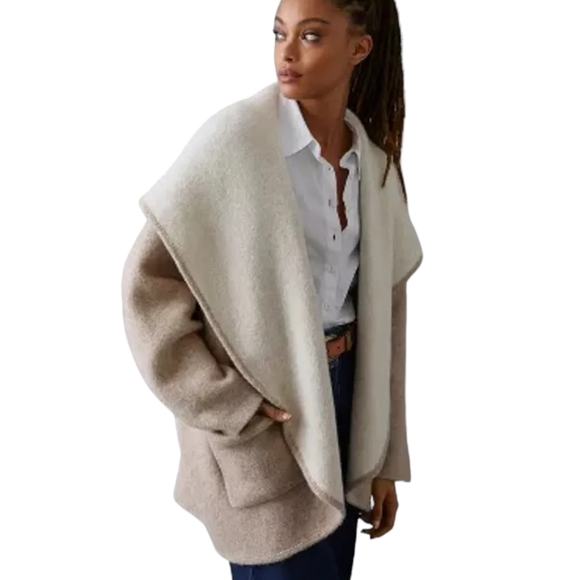 Anthropologie Sweaters - Anthropologie Hygge Cardigan Wool Blend Cozy Oversized Hooded Open Sweater